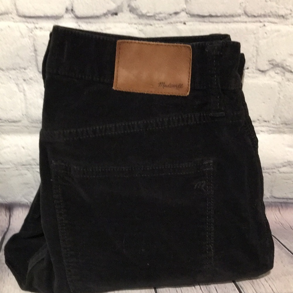 Madewell black velvet 9 inch high-riser skinny skinny pants size 25